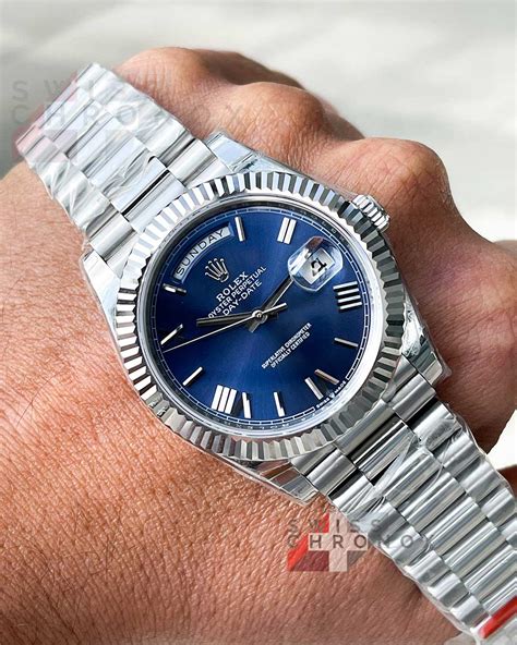 rolex day date 18078 caliber 3055 blue dial|rolex day date review.